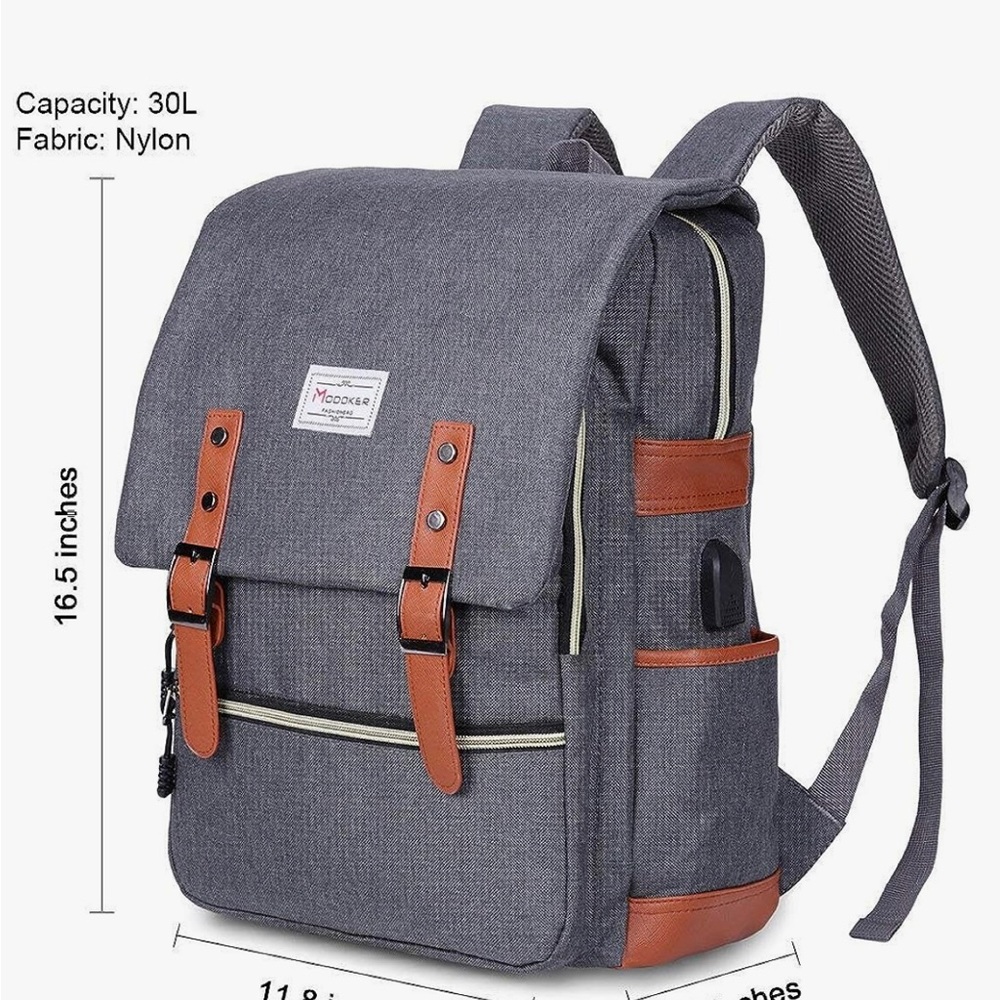 NWT Work, School, and Travel Backpack with USB, Laptop Sleeve, & Water Holder. - Picture 9 of 9
